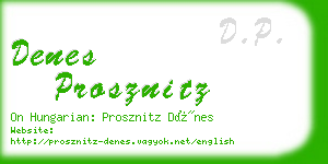 denes prosznitz business card